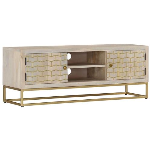 Tv-bord 110x30x40 cm massivt afbleget mangotræ