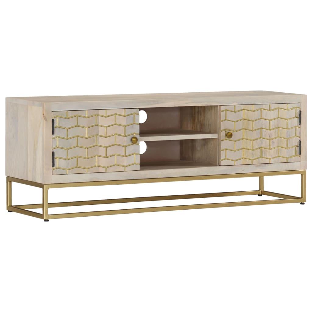 Tv-bord 110x30x40 cm massivt afbleget mangotræ