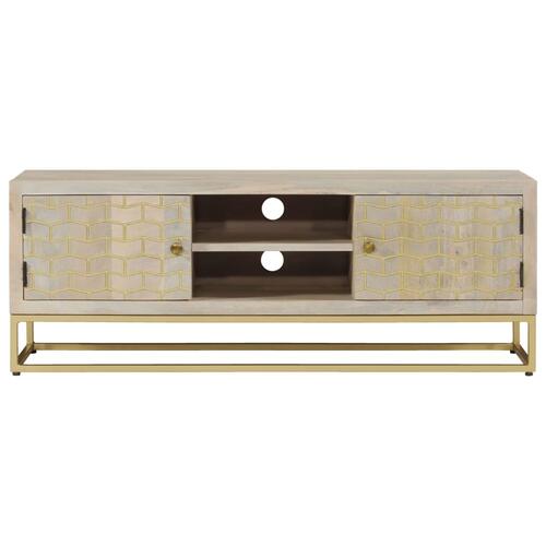 Tv-bord 110x30x40 cm massivt afbleget mangotræ