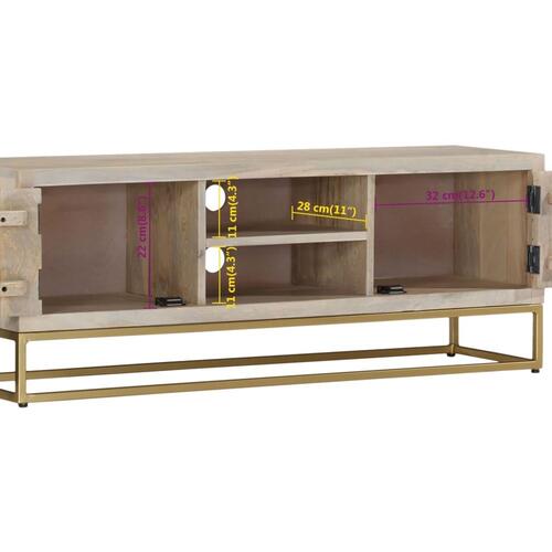 Tv-bord 110x30x40 cm massivt afbleget mangotræ