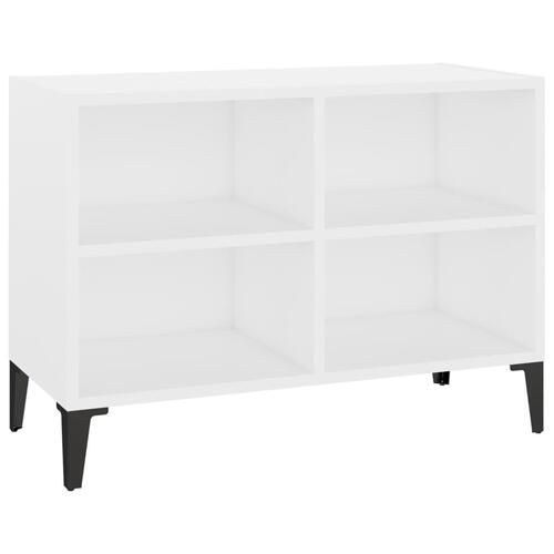 Tv-skab med metalben 69,5x30x50 cm hvid