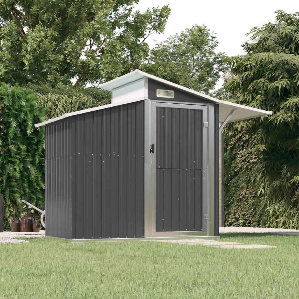 Haveskur 270×130×208,5 cm i galvaniseret stål - antracitgrå