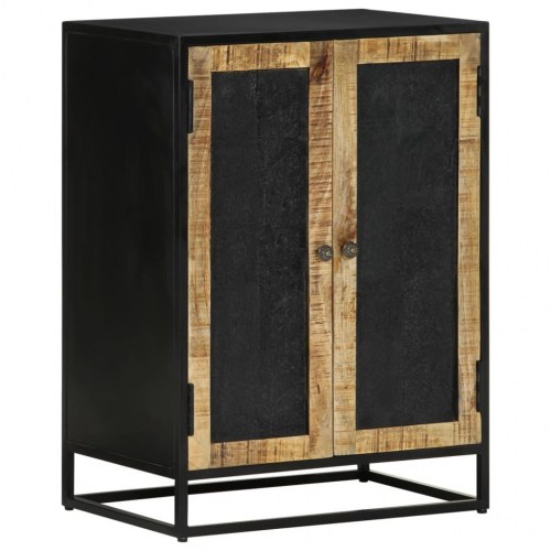 Skab med 2 låger 55x35x75 cm massivt mangotræ og jern