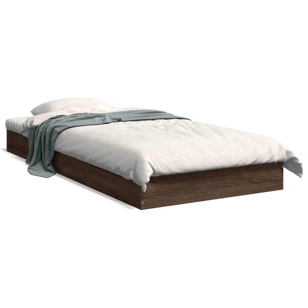 Sengeramme 90x200 Cm Konstrueret Træ Brun Egetræsfarve