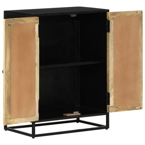 Skab med 2 låger 55x35x75 cm massivt mangotræ og jern
