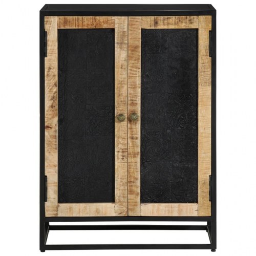 Skab med 2 låger 55x35x75 cm massivt mangotræ og jern