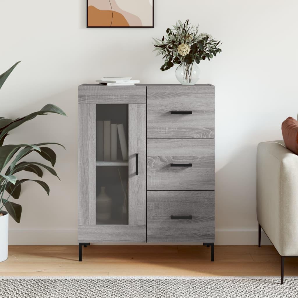 Skænk 69,5x34x90 cm konstrueret træ grå sonoma-eg