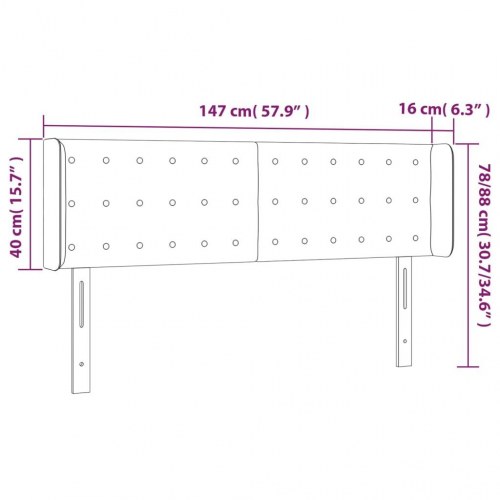 Sengegavl med LED-lys 147 x 16 x 78/88 cm - cappuccino