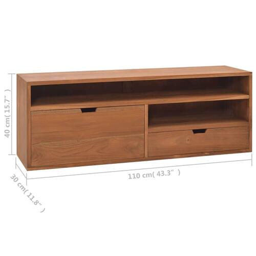 Tv-skab 110x30x40 cm massivt teaktræ