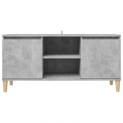 Tv-bord med massive træben - 103,5 × 35 × 50 cm, betongrå