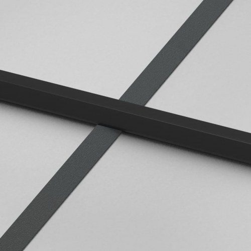 Indvendig dør 76×201,5 cm - hærdet glas og sort aluminium