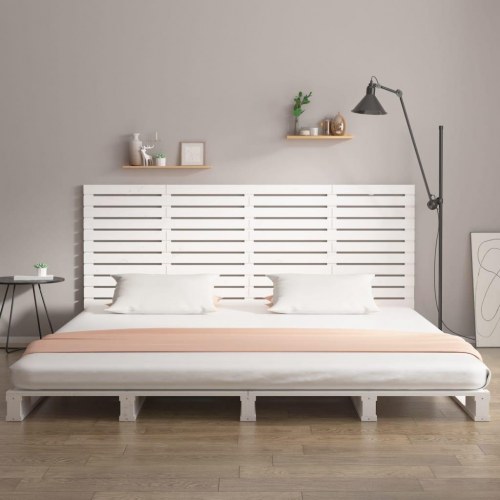 Sengegavl 156x3x91,5 cm massivt fyrretræ hvid