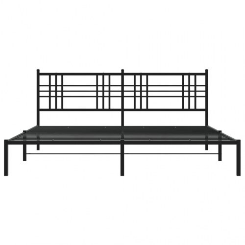 Sengeramme med sengegavl 183 x 213 cm - sort