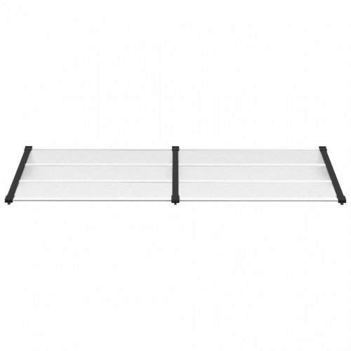 Dørbaldakin 239x90 cm polycarbonat sort og transparent