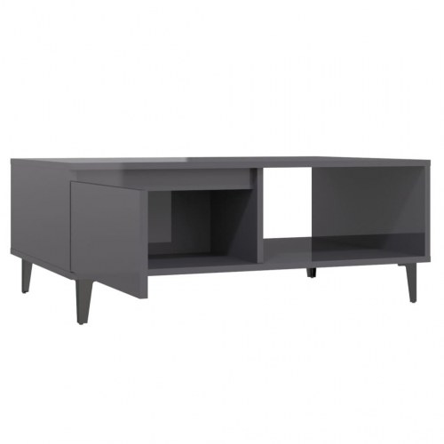 Sofabord 90x60x35 cm konstrueret træ grå højglans