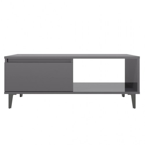 Sofabord 90x60x35 cm konstrueret træ grå højglans