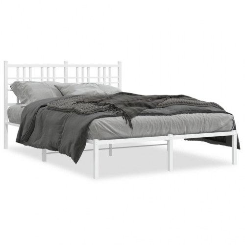 Sengeramme med sengegavl 140 x 200 cm - hvid