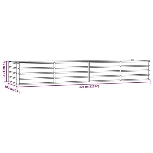 Højbed 320x80x45 cm cortenstål rustfarvet