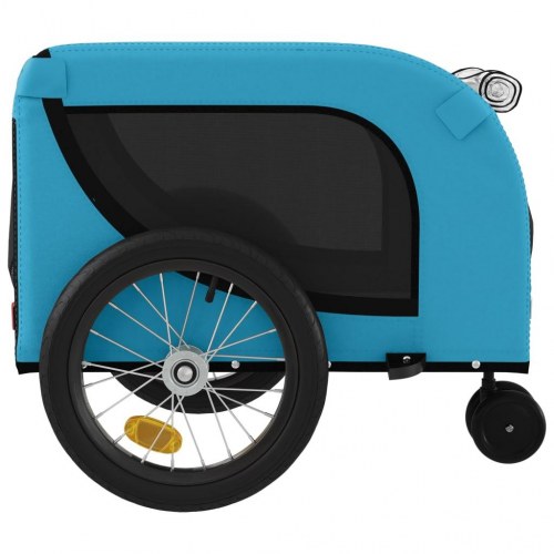Hundetrailer til cykel i oxfordstof og jern - blå/sort