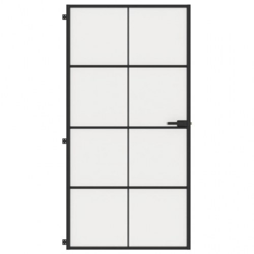Dør 102,5×201,5 cm - hærdet glas og sort aluminiumsramme