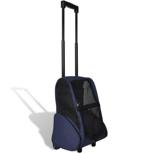 Foldbar multifunktionel kæledyrsvogn/trolley - blå