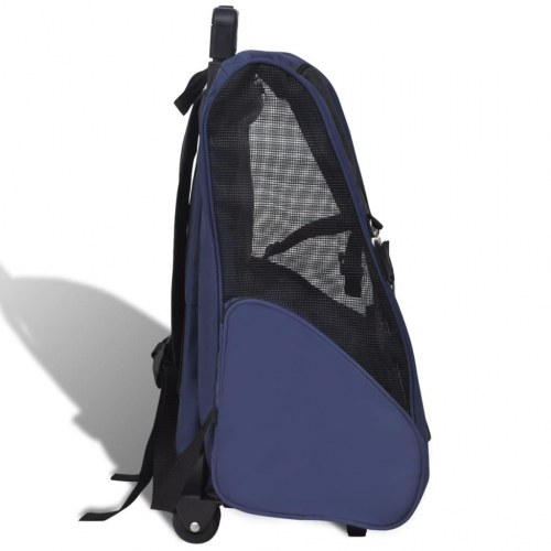 Foldbar multifunktionel kæledyrsvogn/trolley - blå