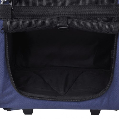 Foldbar multifunktionel kæledyrsvogn/trolley - blå