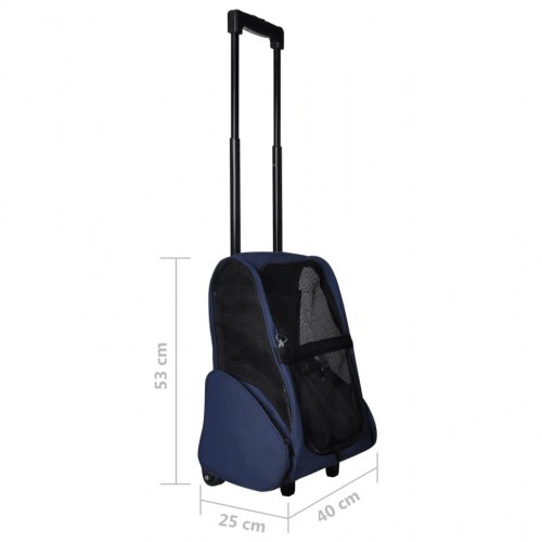 Foldbar multifunktionel kæledyrsvogn/trolley - blå