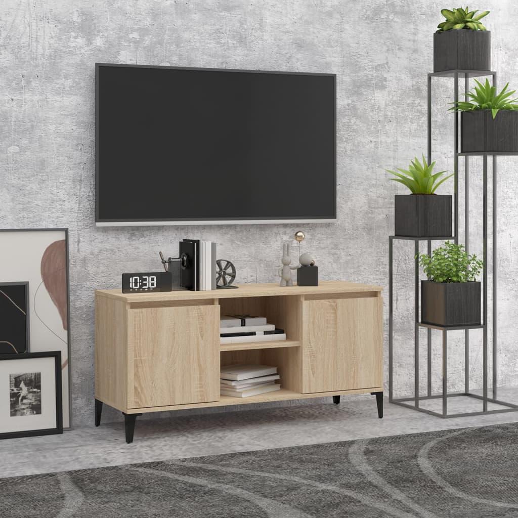 vidaXL tv-skab med metalben 103,5x35x50 cm sonoma-eg