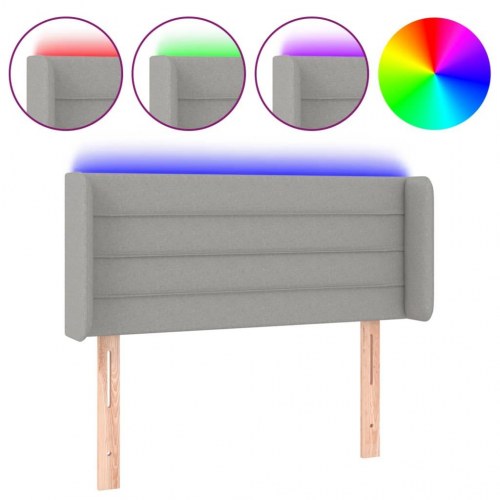 Sengegavl med LED-lys 83 x 16 x 78/88 cm - lysegrå