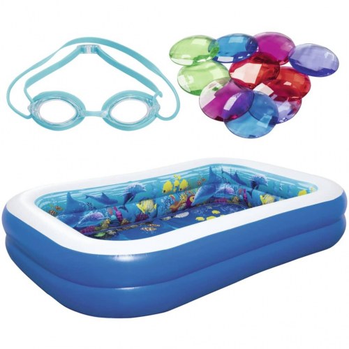 Bestway Undersea Adventure oppustelig pool 54177 - 262×175×51 cm