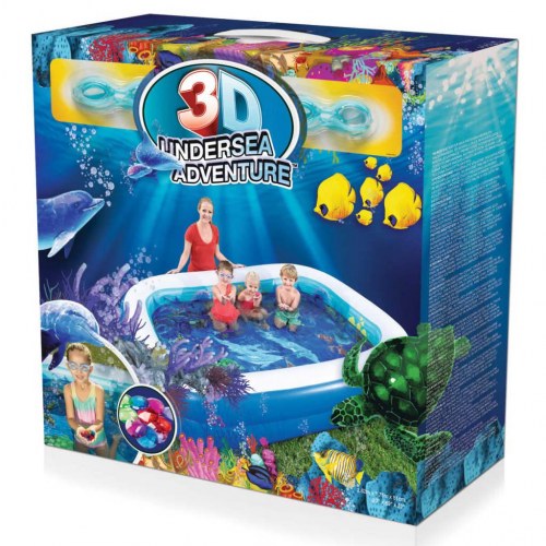 Bestway Undersea Adventure oppustelig pool 54177 - 262×175×51 cm