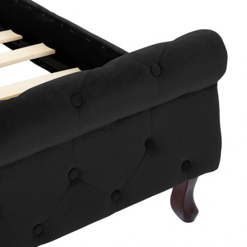 Sengestel 90x200 cm fløjl sort