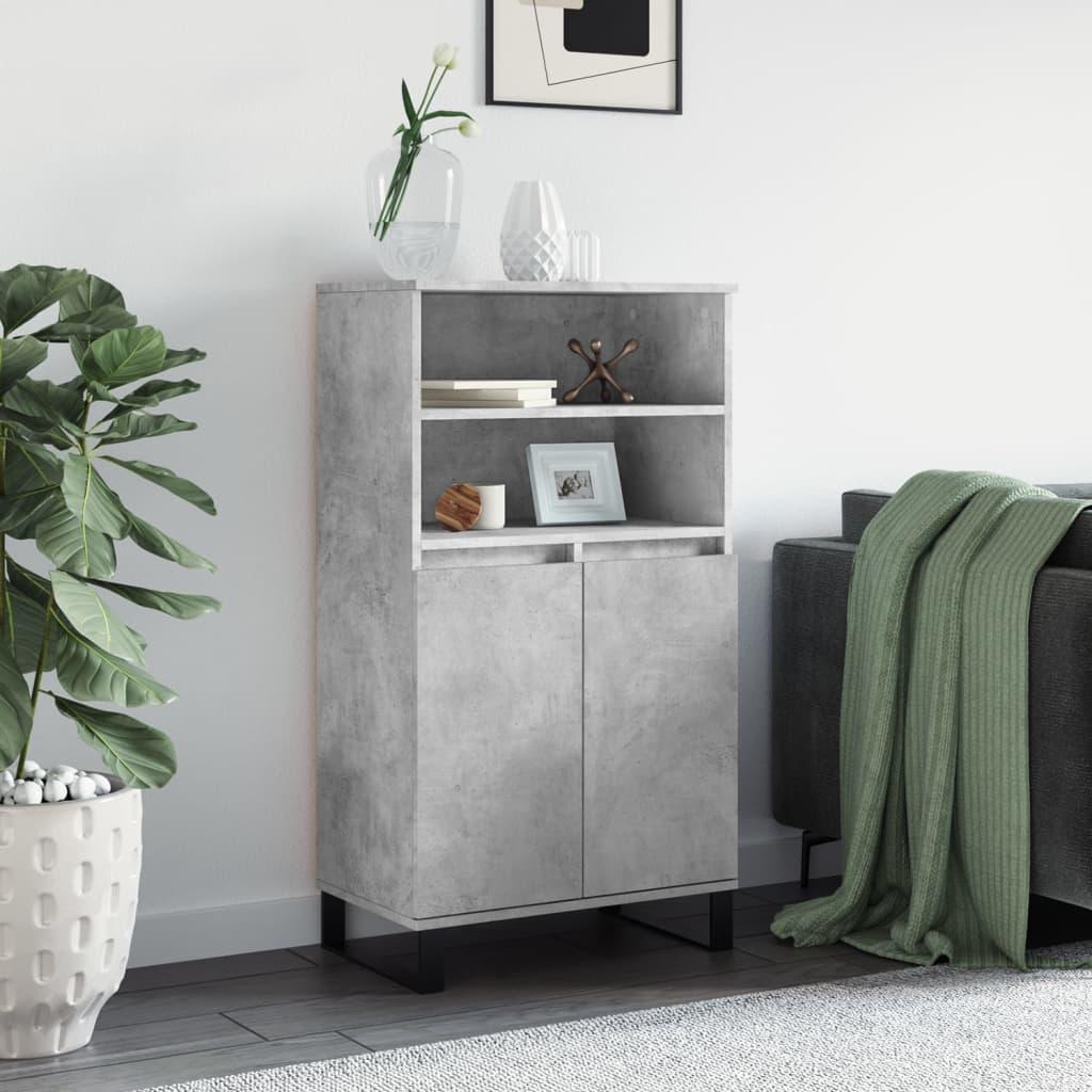 Skab/skænk 60×36×110 cm i konstrueret træ - betongrå