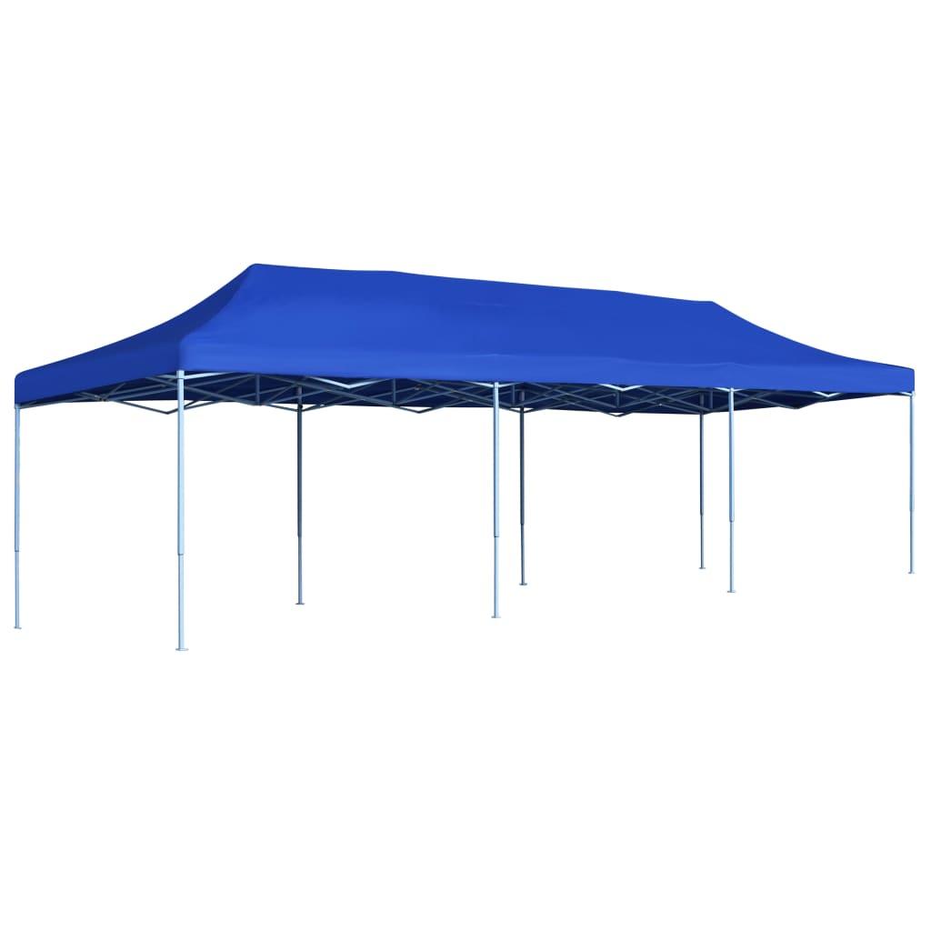 Foldbart pop up-festtelt 3 x 9 m blå