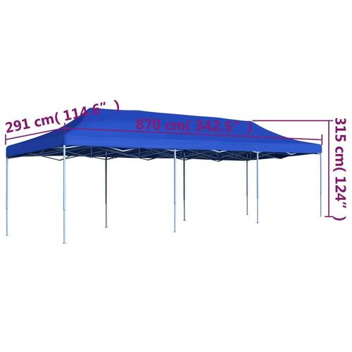 Foldbart pop up-festtelt 3 x 9 m blå