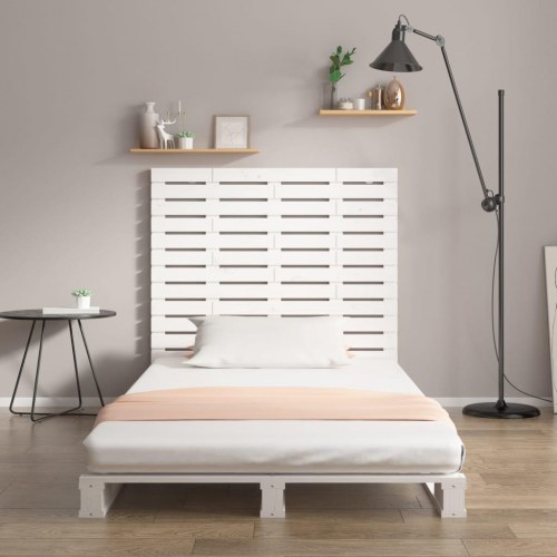 Sengegavl 81 x 3 x 91,5 cm massivt fyrretræ - hvid