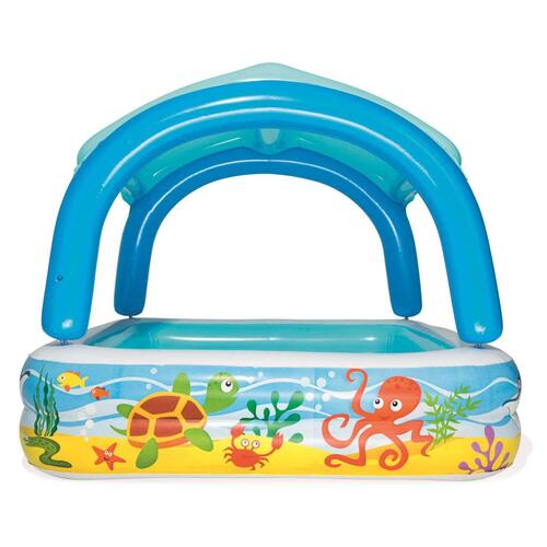Bestway legebassin med baldakin 140 x 140 x 114 cm blå 52192