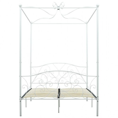 Sengestel til himmelseng 140 x 200 cm metal hvid