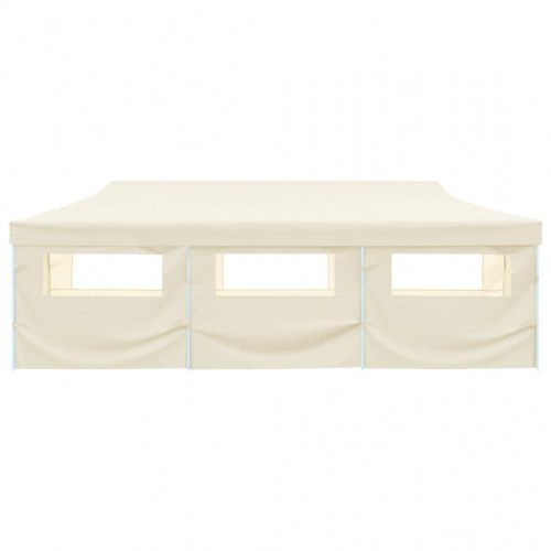 Foldbart pop op-festtelt med 8 sidevægge 870x291x315 cm cremefarvet