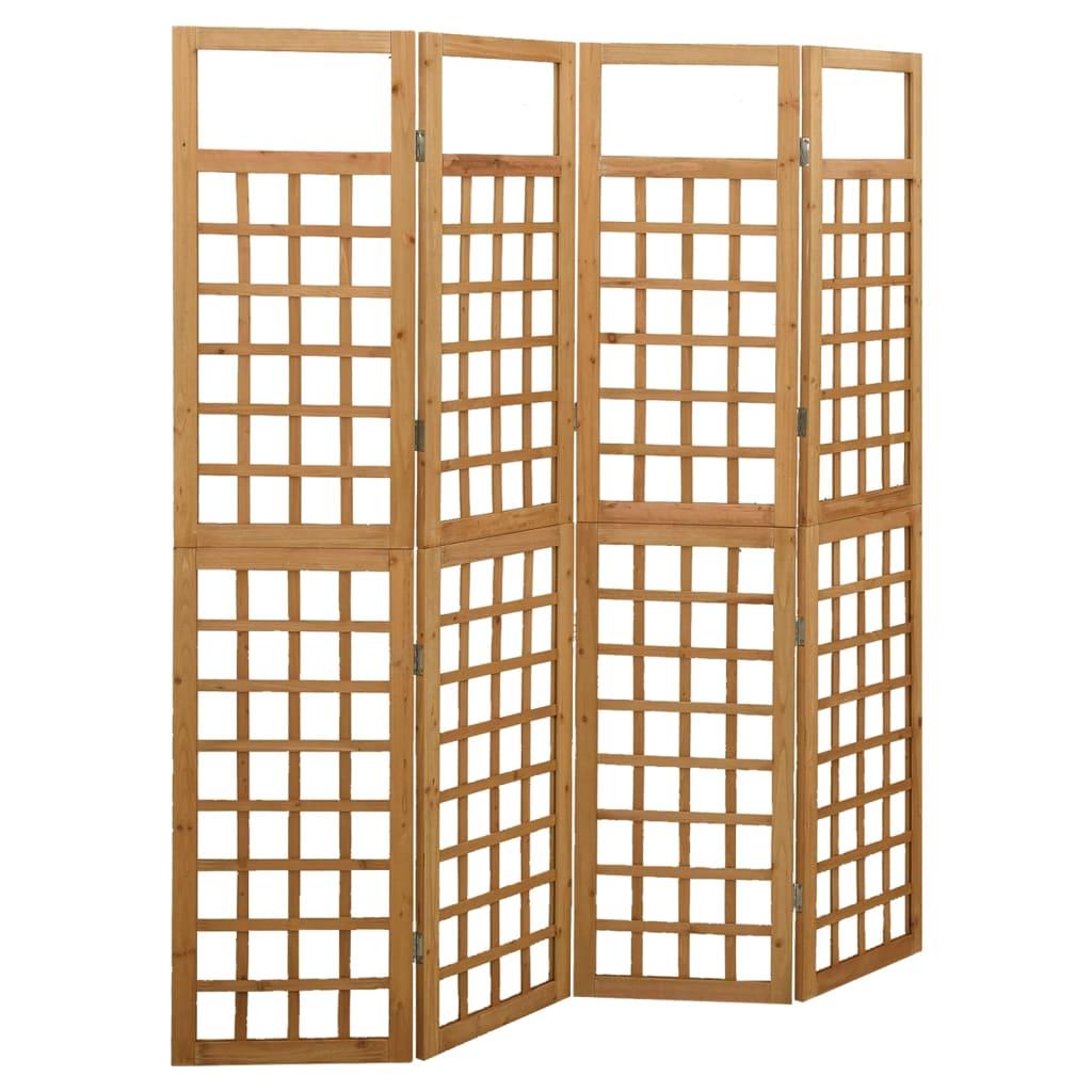 4-panels rumdeler/espalier 161x180 cm massivt grantræ
