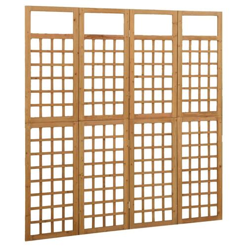 4-panels rumdeler/espalier 161x180 cm massivt grantræ