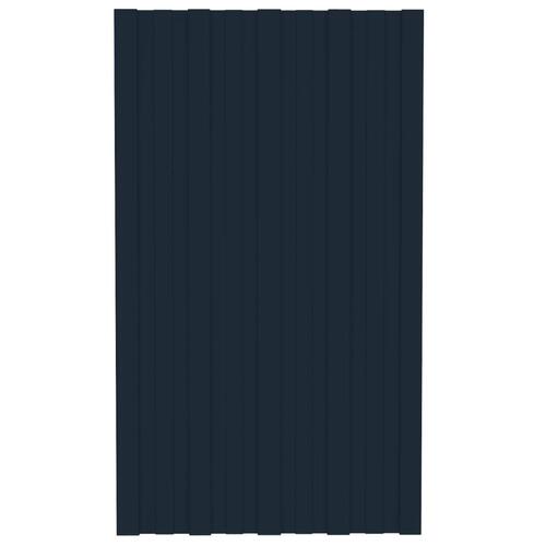 Tagplader 36 stk. 80x45 cm galvaniseret stål antracitgrå