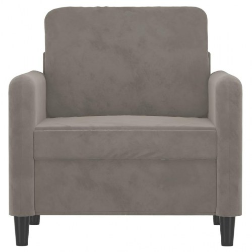 Lænestol 60 cm velour lysegrå