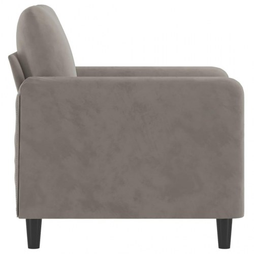 Lænestol 60 cm velour lysegrå
