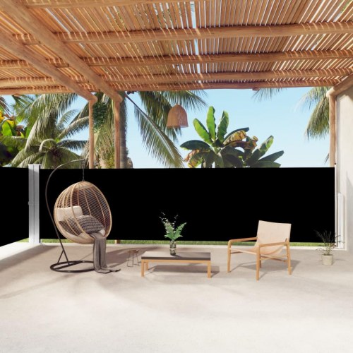 Sammenrullelig sidemarkise 160x1000 cm sort