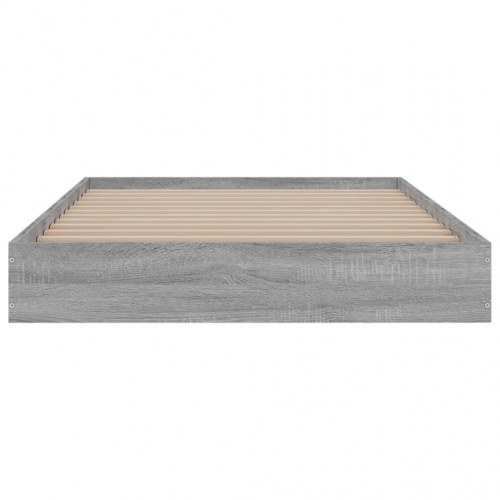 Sengeramme 100x200 cm i konstrueret træ - grå sonoma-eg