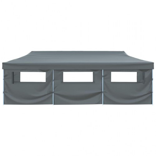 Foldbart pop op-festtelt med 8 sidevægge 870x291x315 cm antracitgrå