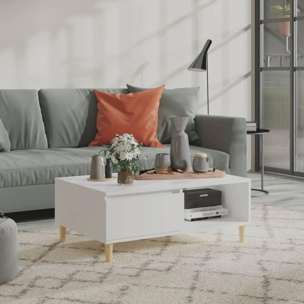 Sofabord 90x60x35 cm konstrueret træ hvid