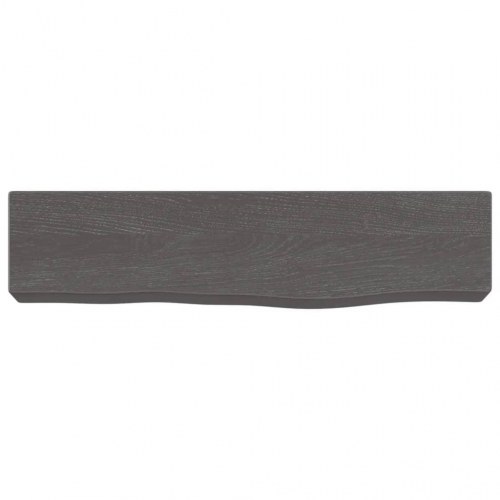 Væghylde 40x10x6 cm behandlet massivt egetræ mørkebrun